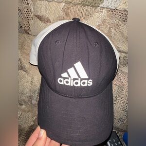 adidas Black and White Trucker Cap with Logo